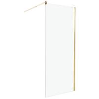 DUSCHWAND 80/190 cm Gold Ahaus - Transparent/Goldfarben, Glas (80/190cm) - Beliani