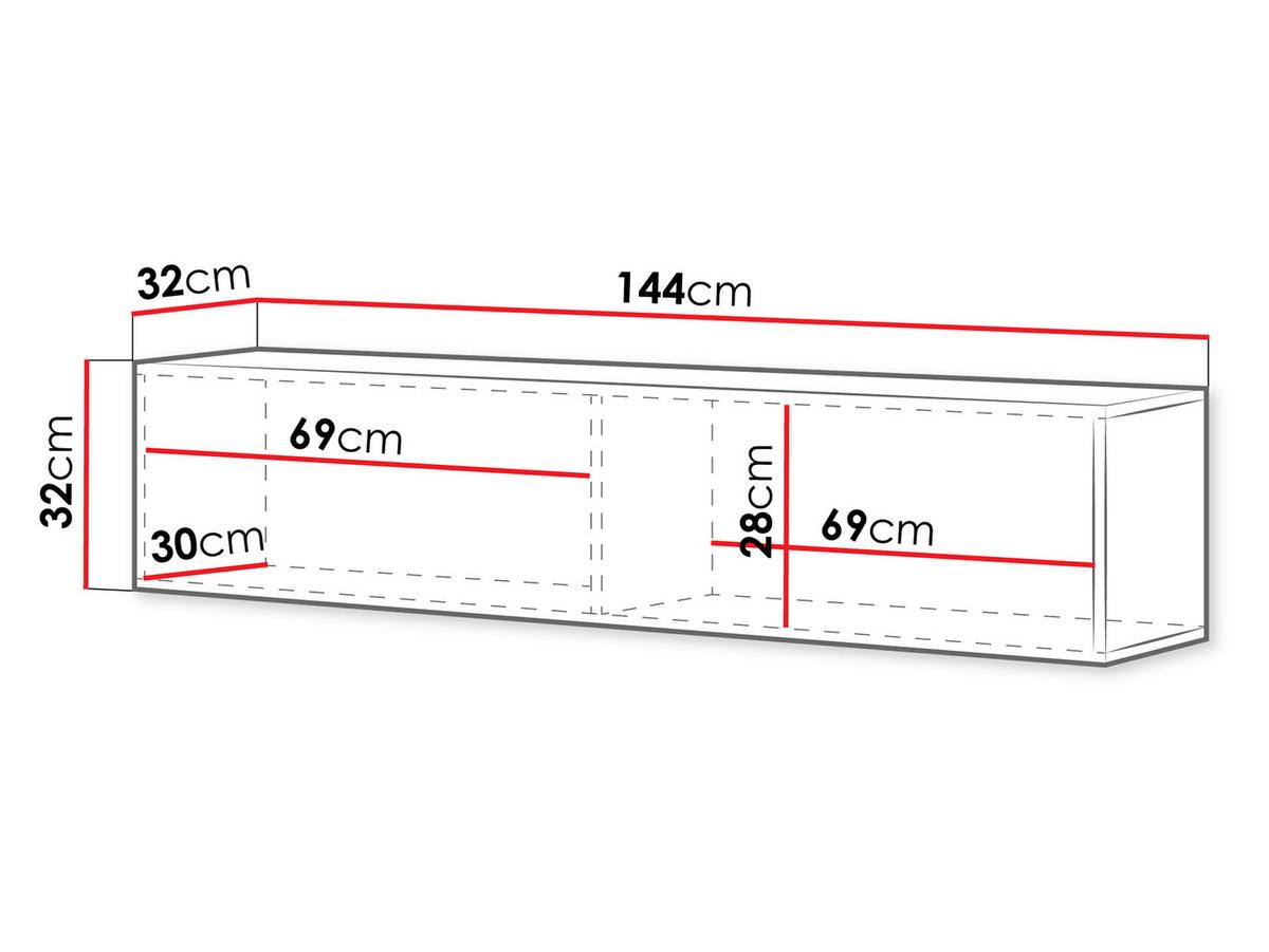 TV-LOWBOARD Govi 140 mit Beleuchtung - Nussbaumfarben, Holzwerkstoff (144/32/32cm) - MIRJAN24