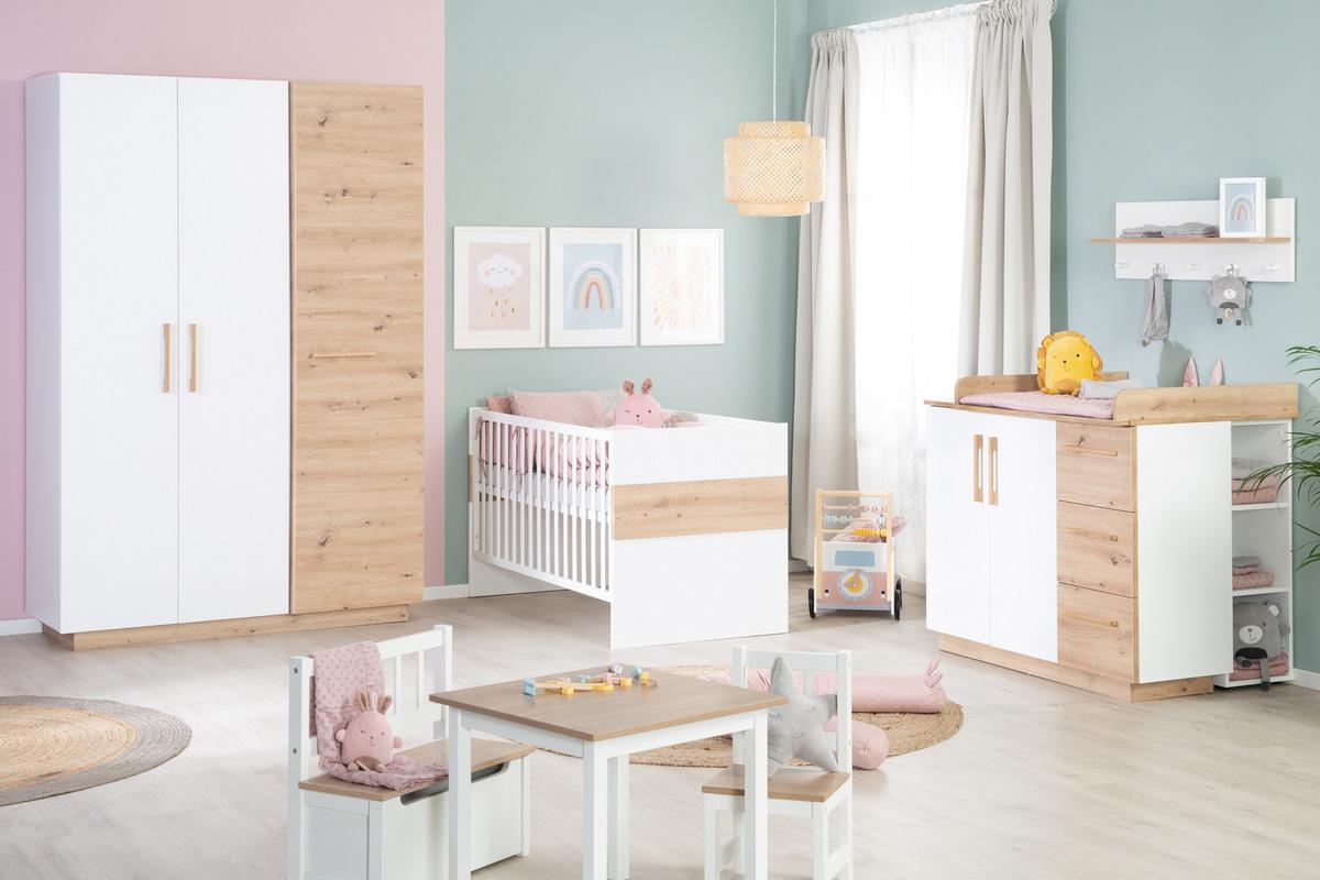 BABYZIMMER-SET Lion 2-teilig - Multicolor/Eiche Artisan, Holz/Holzwerkstoff (76/82/144cm) - Roba