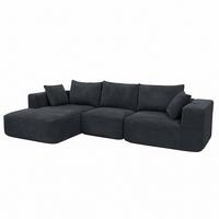 SOFA-GARNITUR Dunkelgrau - Dunkelgrau, Textil (276/58/154cm) - MCW