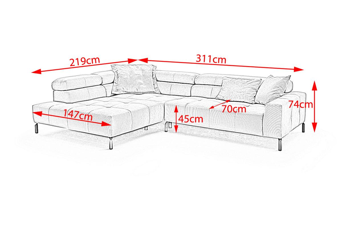 ECKSOFA OHIO Smaragdgrün Cord - Smaragdgrün/Schwarz, Textil/Metall (311/219cm) - KAWOLA