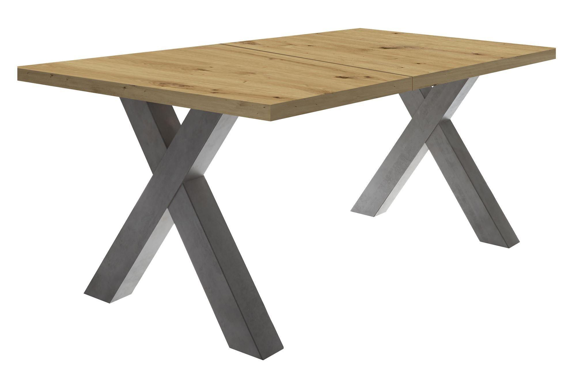 ESSTISCH ausziehbar Eike 3 140 x 90 x 75 Esszimmertisch Graphit/Asteiche - Eiche Artisan, Holz (140/90/75cm) - 58aufmkessel