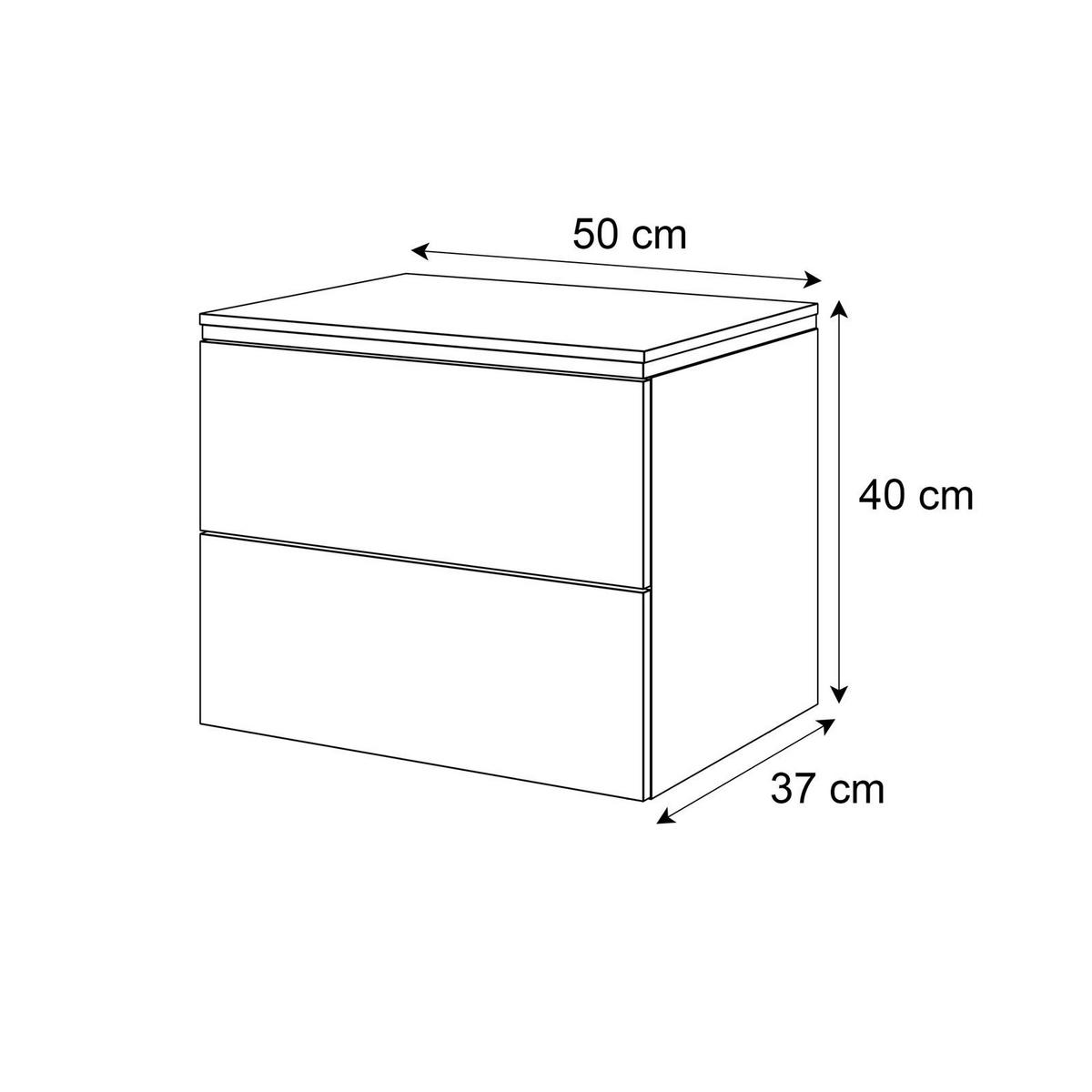 NACHTTISCH AURORA II hängender schrank Weiß / Weiß hochglanz - Weiß Hochglanz, Holzwerkstoff (50/40/37cm) - Lookway