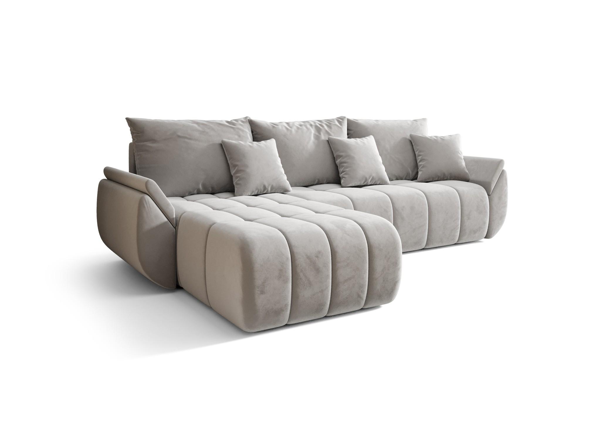 ECKSOFA Louise - Hellgrau, Holzwerkstoff/Textil (185/280cm) - Fun Möbel