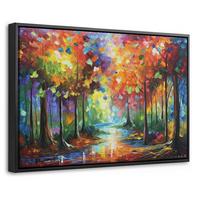 LEINWAND Bilder mit Rahmen - Landschaft - Wald - Farben - Natur - 30x20 - Multicolor, Textil (30/20cm) - MuchoWow