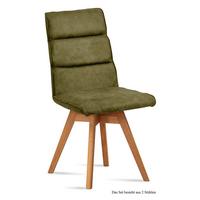 ESSZIMMERSTUHL drehbar (2er-Set) Doris 47x92x60 Eiche geölt/Olivgrün - Eichefarben/Olivgrün, Kunststoff (60/92/47cm) - 58aufmkessel