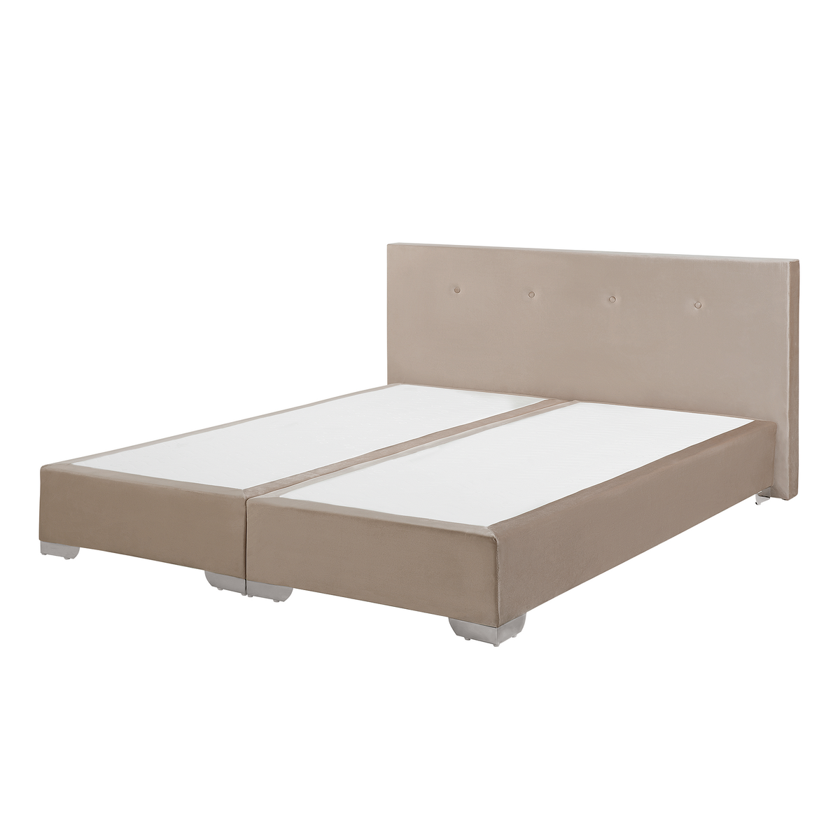 BOXSPRINGBETT 180/200cm Helles Beige Consul - Beige, Textil (180/200cm) - Beliani