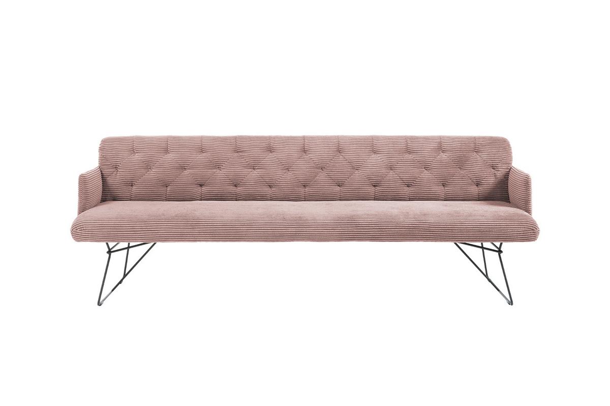 ESSZIMMERBANK CHARME Pink Cord - Pink/Rosa, Textil (166/85/69cm) - KAWOLA