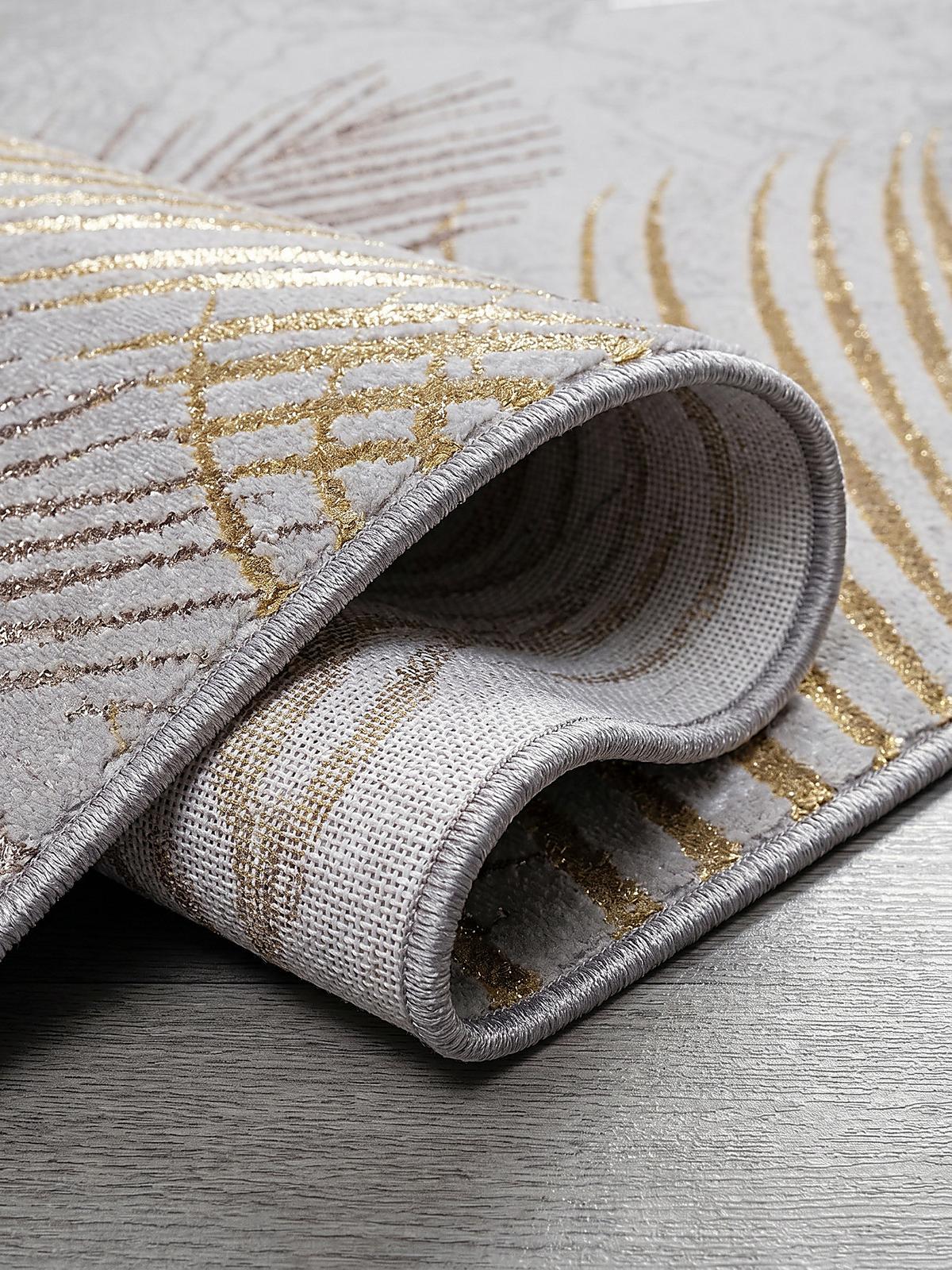 KURZFLORTEPPICH Floral KAVALA Polyester Grau 120 x 170 cm - Grau, Textil (120/170cm) - KADIMA DESIGN