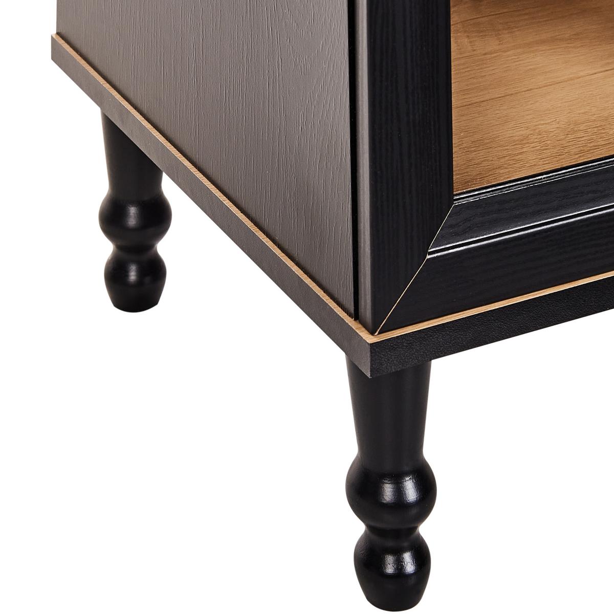 VITRINE mit Glastüren 80 cm Schwarz Tingledale - Schwarz, Holzwerkstoff (80/151/40cm) - Beliani