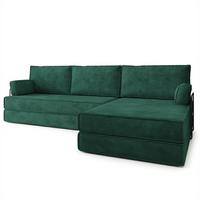ECKSOFA ANKO modulares Boneless Sofa mit Schlaffunktion Grün Kordstoff - Grün, Textil (270/160cm) - MASSENO