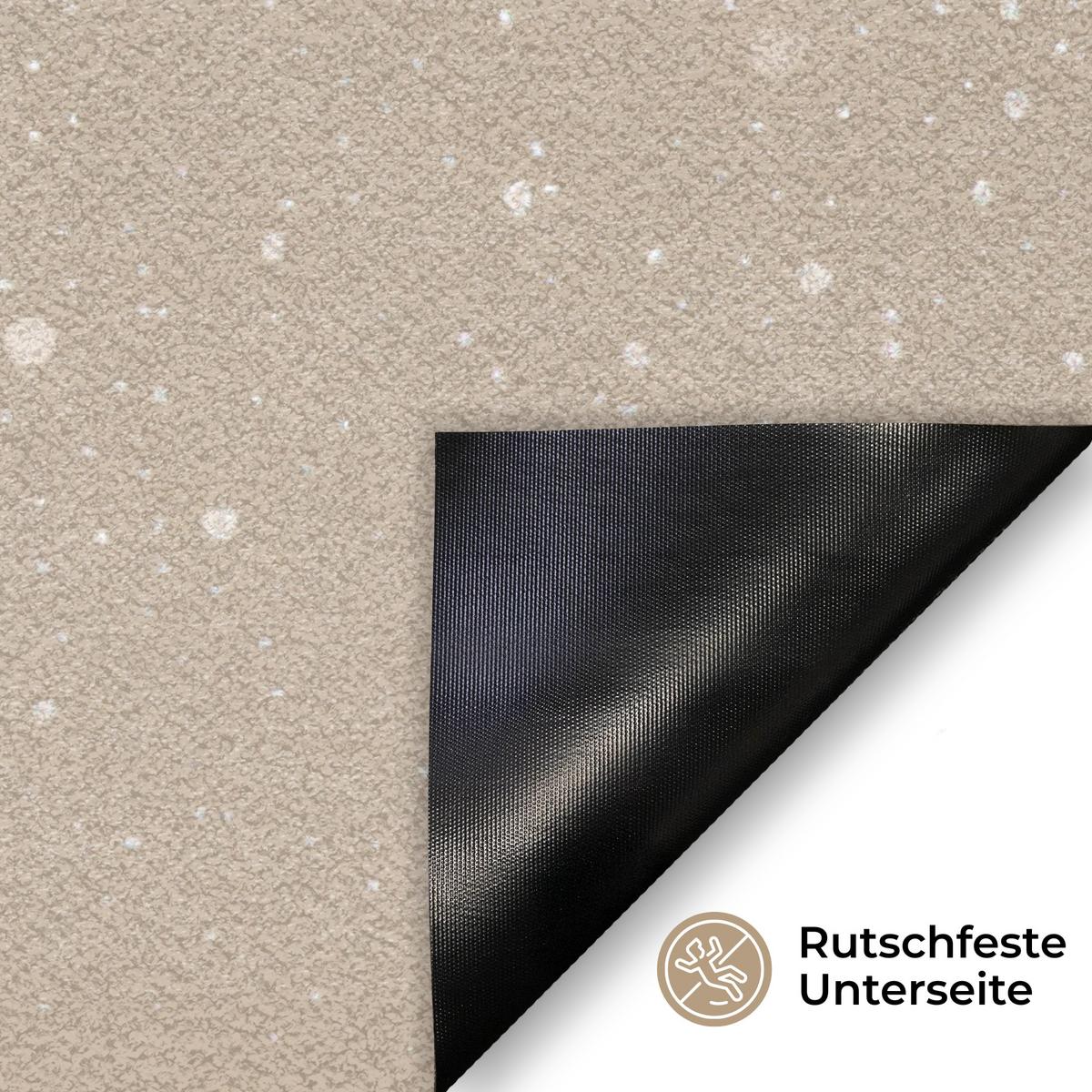 FUSSMATTE Wichtel - Weihnachten - Schnee - Zipfelmützen Türmatte 90x60 cm - Beige, Kunststoff (90/0.4cm) - MuchoWow