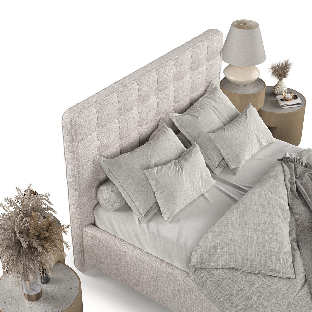 POLSTERBETT Paloma 120/200 cm Hellbeige im Neve Stoff - Sandfarben/Naturfarben, Holz/Holzwerkstoff (120/200cm) - AltaBeds