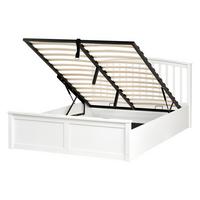 BETT mit Stauraum 140/200 cm Kiefernholz Weiß Clarbec - Weiß, Holz (140/200cm) - Beliani