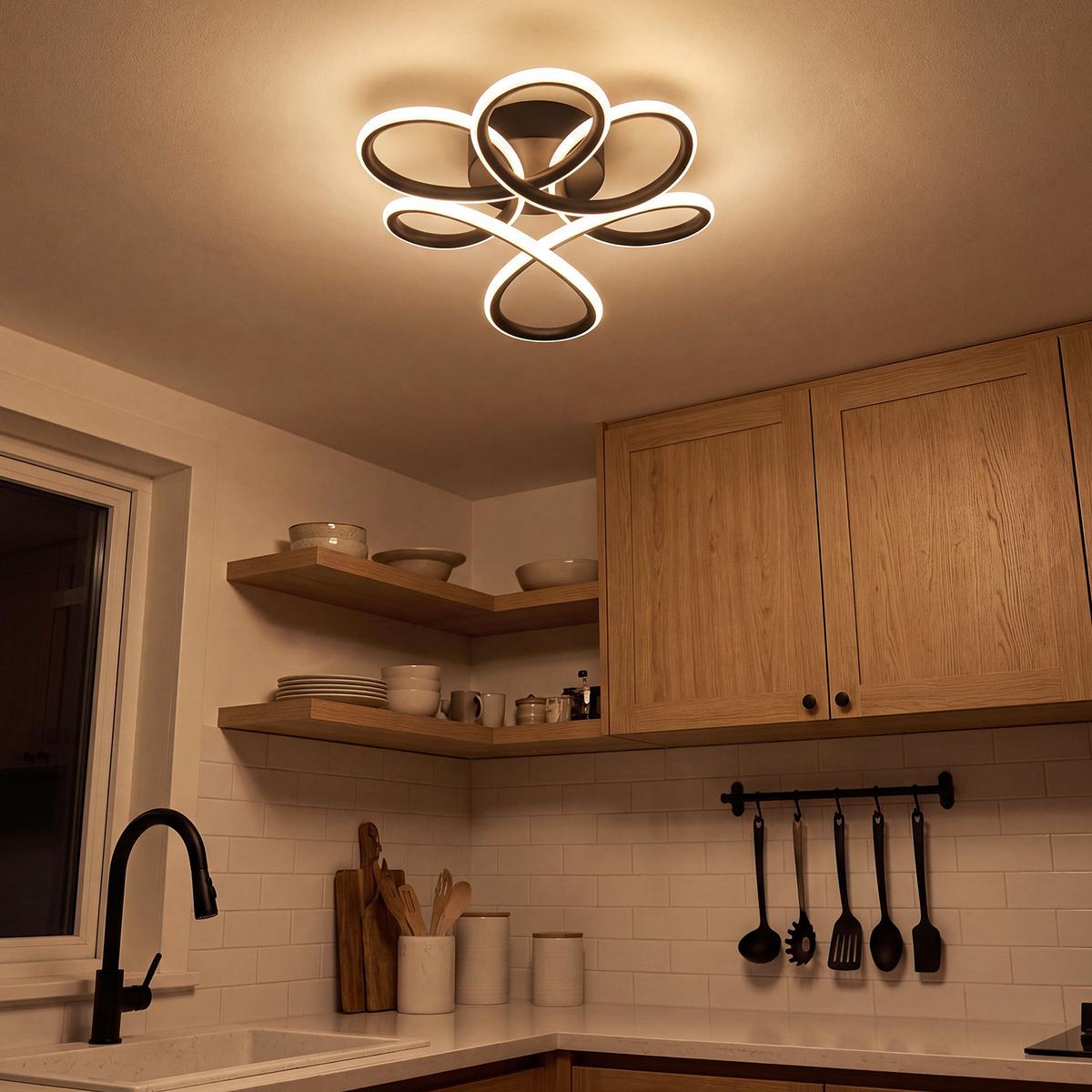 LED DECKENLEUCHTE Cyvith 36/25/8.5 cm - Schwarz, Kunststoff/Metall (36/25/8.5cm) - ZMH