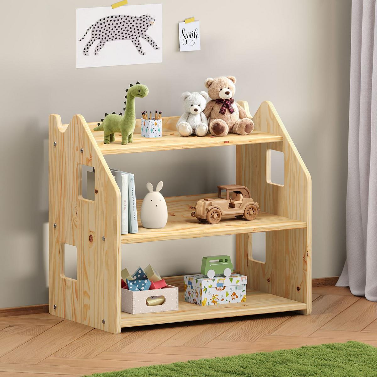 KINDERREGAL YASMIN natur - Naturfarben, Holz (65/60/40cm) - IDIMEX