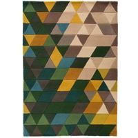 WOLLTEPPICH DERWENT, geometrisch, Grün, 80 x 150 cm - Grün, Textil (150/80cm) - KADIMA DESIGN