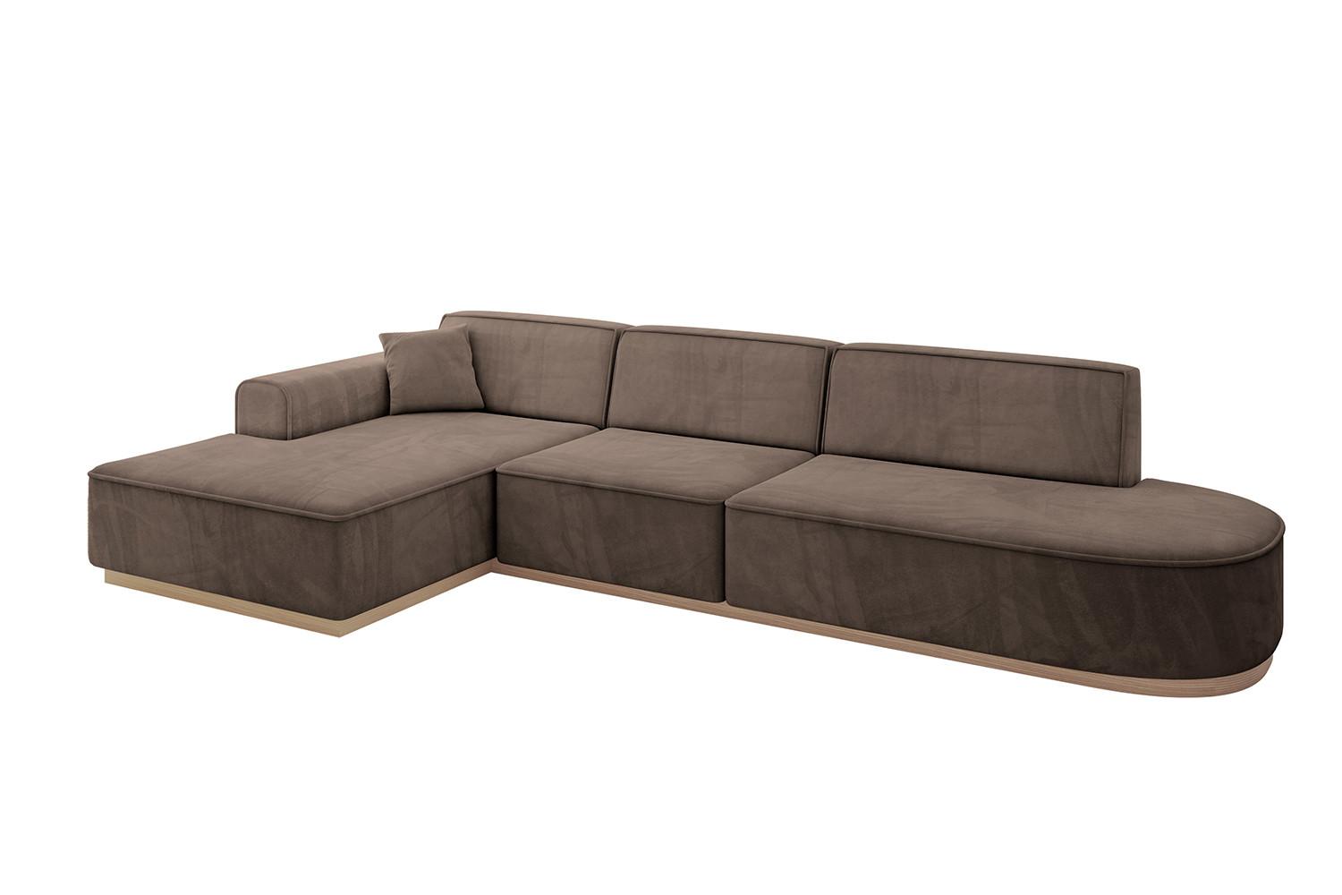 ECKSOFA Ottomane Links IREA-L2 - 327x165x80 cm Braun - Braun, Holzwerkstoff/Textil (327/165cm) - ALTDECOR