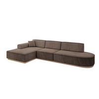 ECKSOFA Ottomane Links IREA-L2 - 327x165x80 cm Braun - Braun, Holzwerkstoff/Textil (327/165cm) - ALTDECOR