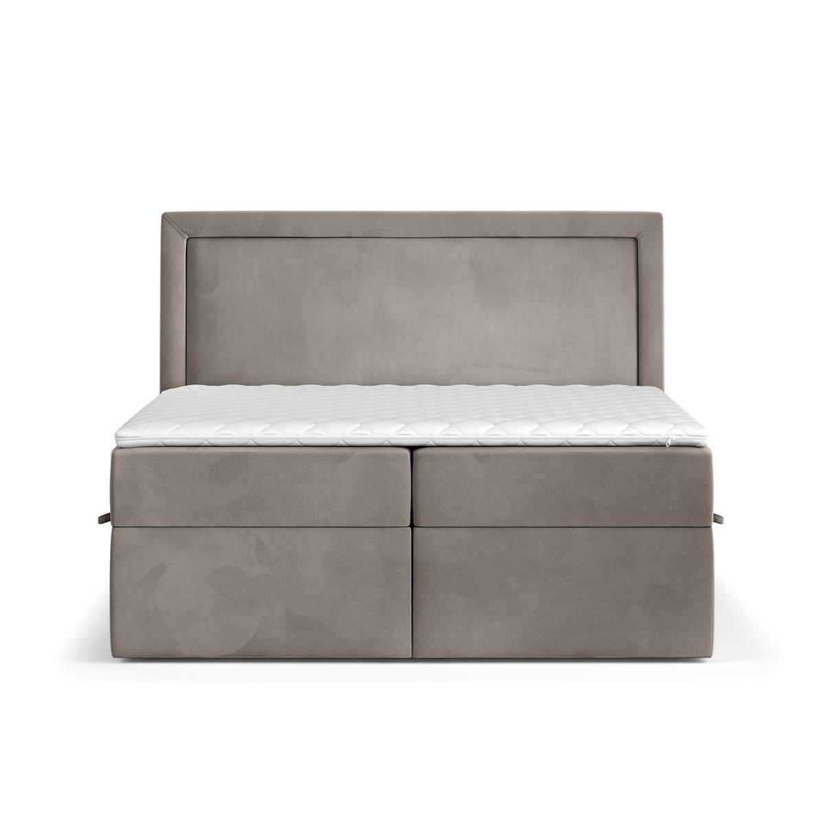 BOXBETT Jodan 160/200 cm Taupe im Magic Velvet Stoff - Taupe/Schwarz, Holz/Holzwerkstoff (160/200cm) - AltaBeds