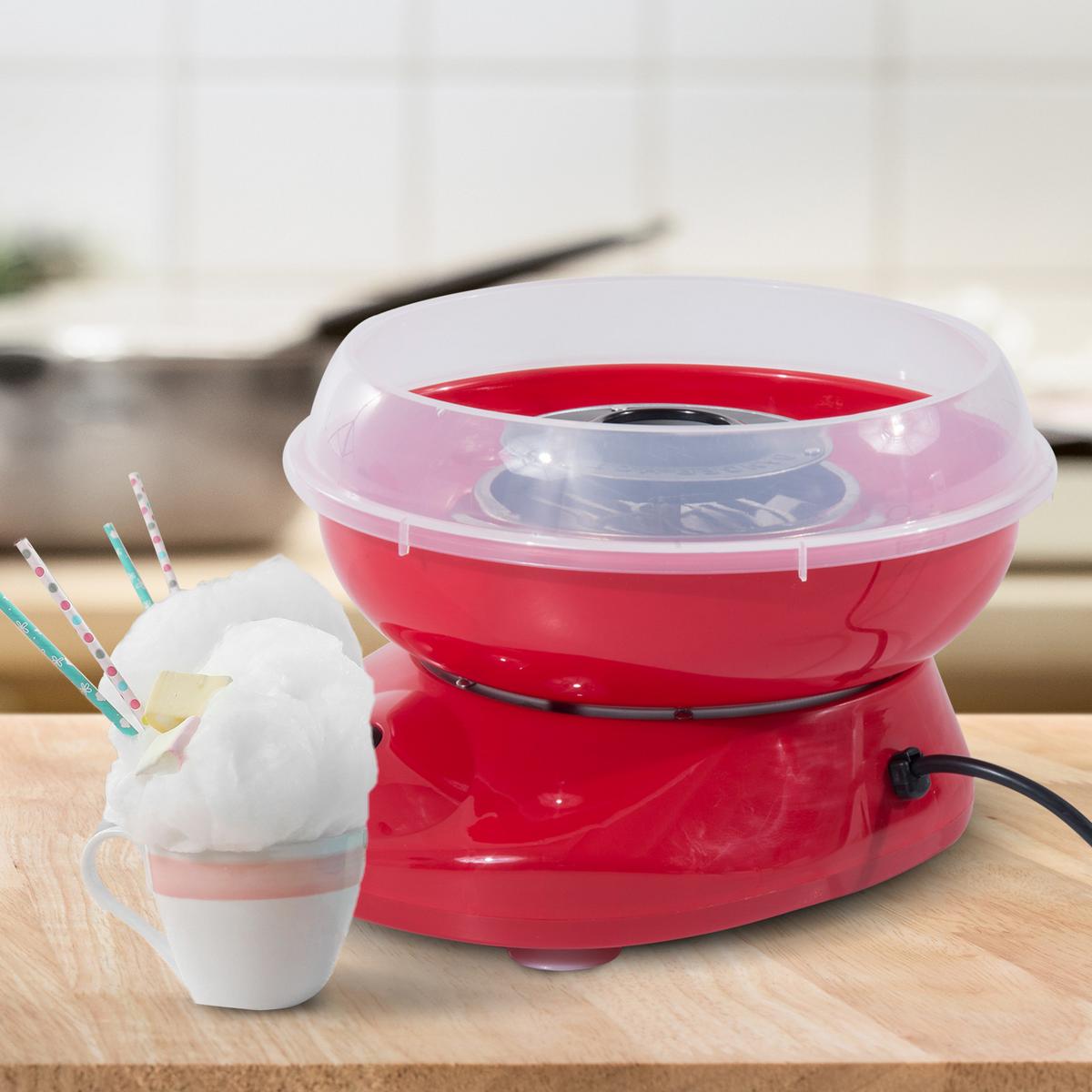 ZUCKERWATTEMASCHINE Edelstahl-und-PP Rot - Rot, Kunststoff (26/18/27cm) - HOMCOM