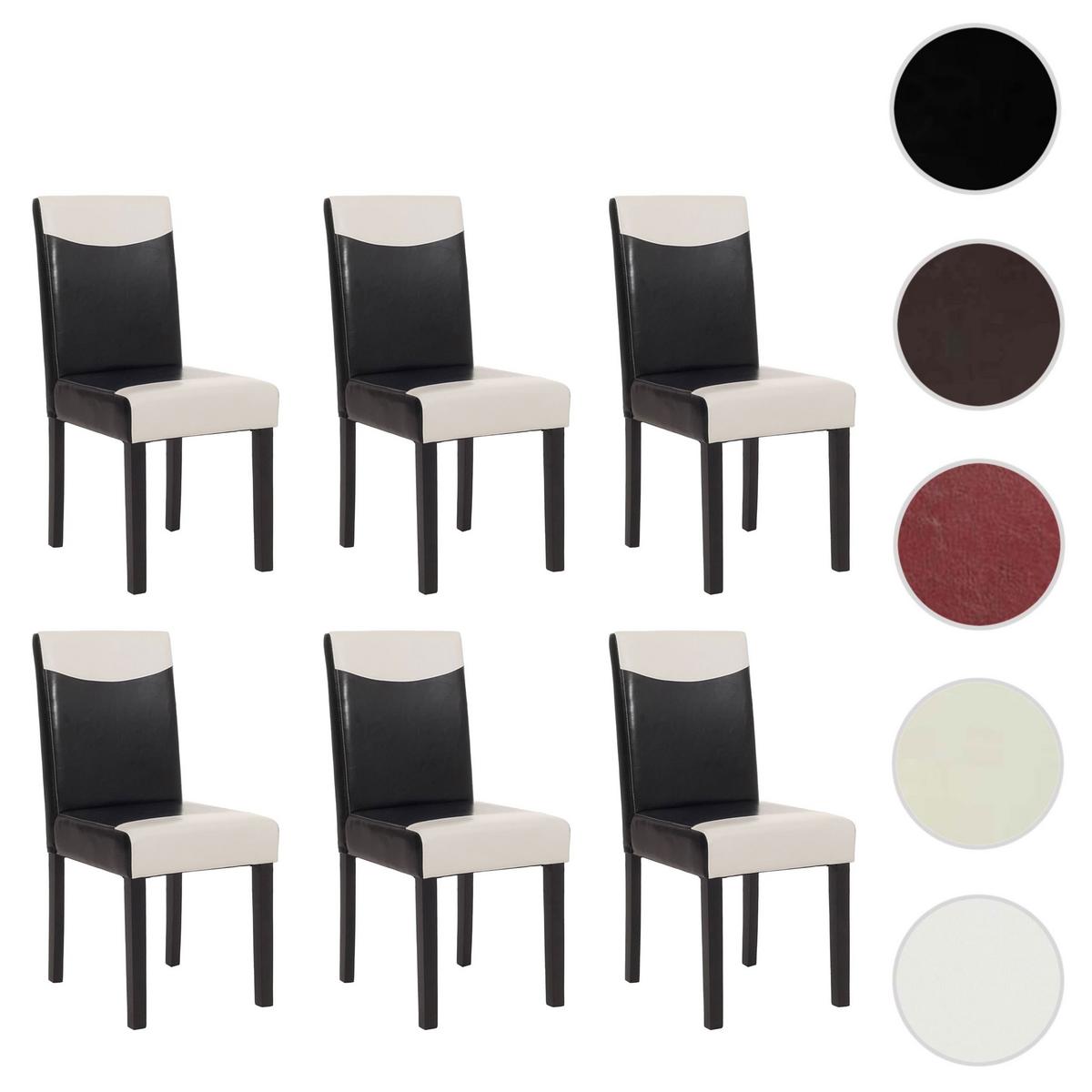 ESSZIMMERSTUHL Schwarz, Weiß 6er-Set - Multicolor/Schwarz, Textil (43/90/56cm) - MCW