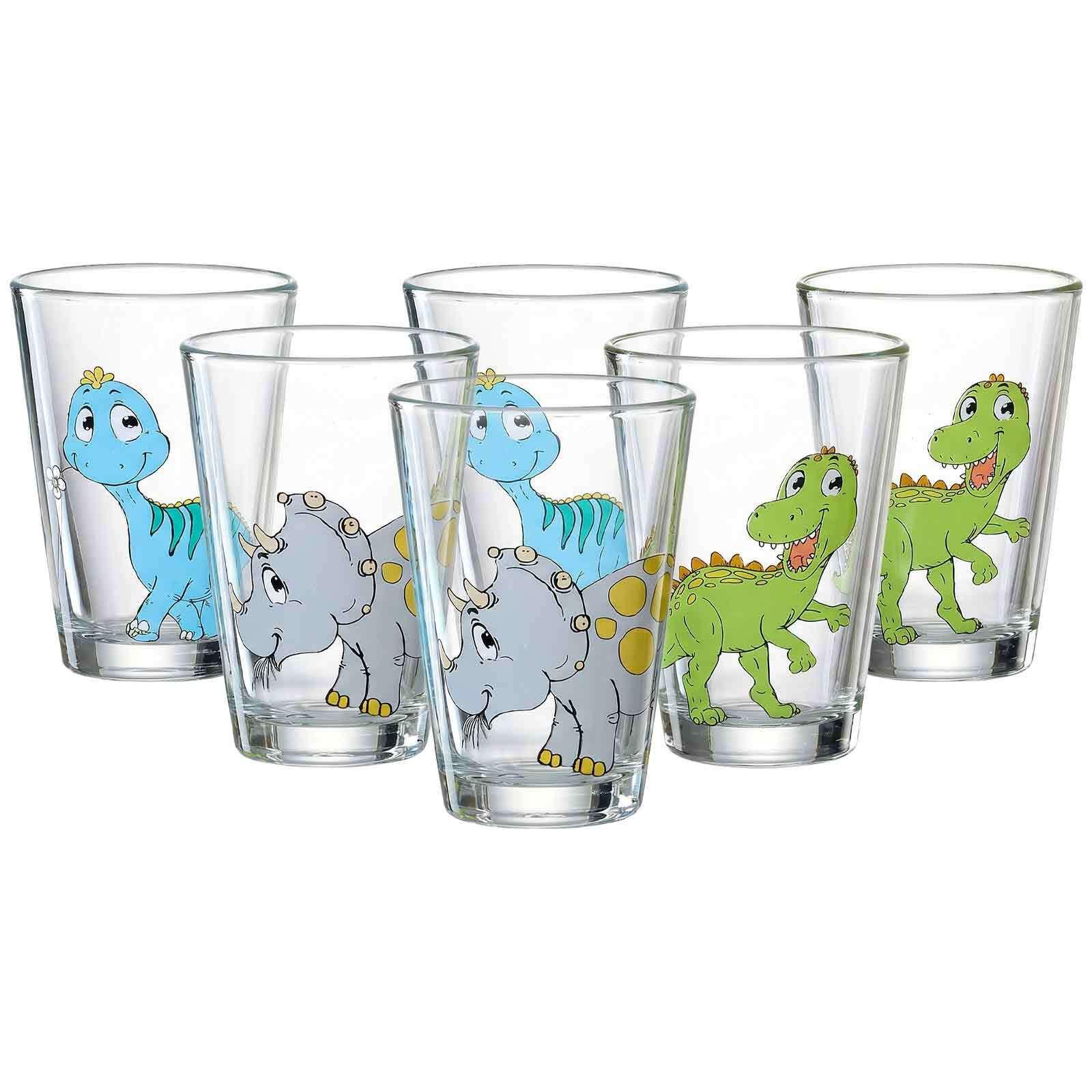 KINDERGLÄSER Dino bunt 200 ml 6-tlg. - Multicolor, Glas (0.2L) - Ritzenhoff Breker