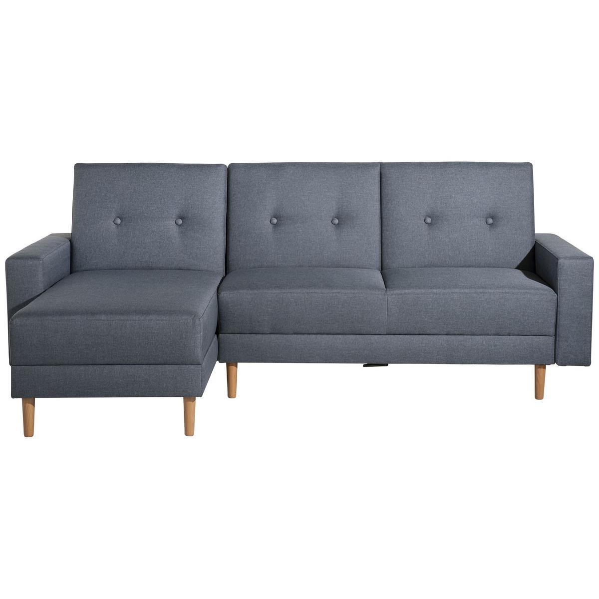 FUNKTIONSSOFA mit Hocker Kattie Flachgewebe denim - Flieder, Kunststoff (144/230cm) - 58aufmkessel