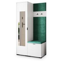 GARDEROBENSCHRANK VIRA 95/181/51 cm Modern Garderobe-Set Weiß - Weiß/Grün, Holzwerkstoff (95/181/51cm) - MASSENO