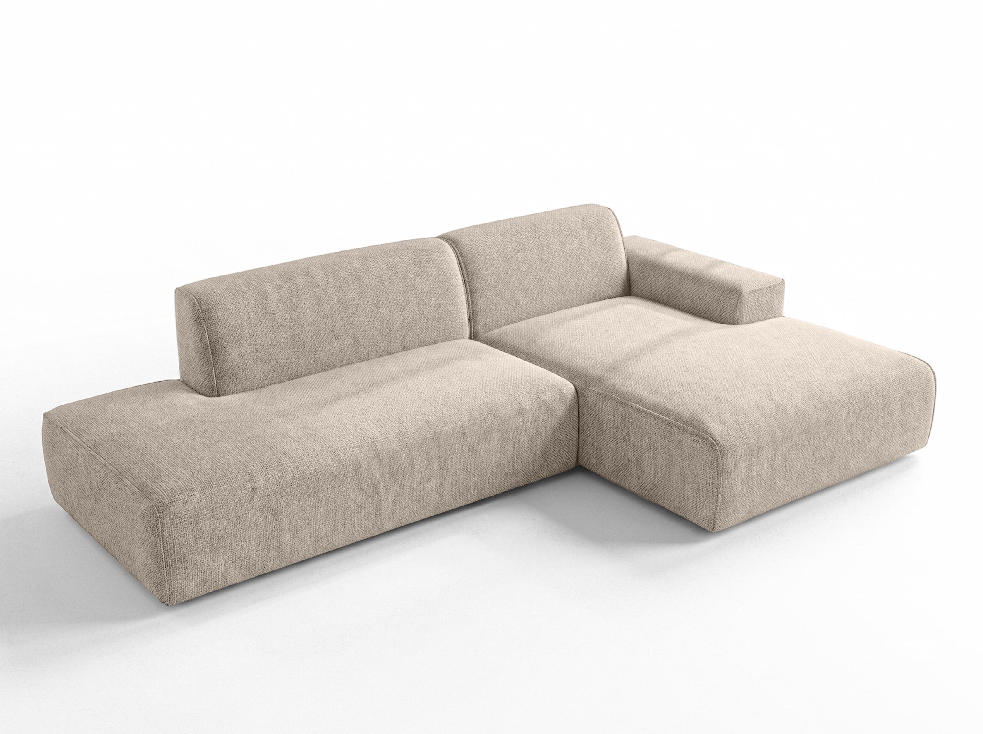 ECKSOFA L Form Didim Duo Beige 288/162/80 cm – stilvolle kleine Eckcouch Rechts - Beige/Schwarz, Kunststoff/Textil (162/288cm) - AX Living