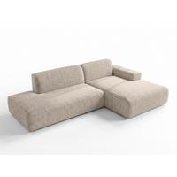ECKSOFA L Form Didim Duo Beige 288/162/80 cm – stilvolle kleine Eckcouch Rechts - Beige/Schwarz, Kunststoff/Textil (162/288cm) - AX Living