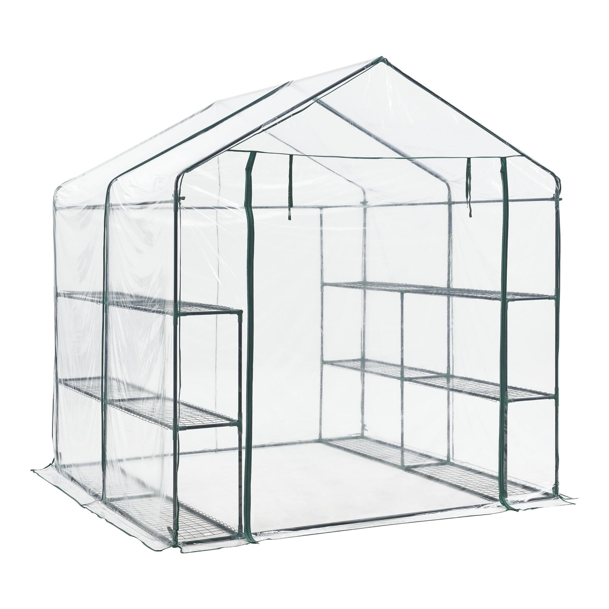 GEWÄCHSHAUS Grünau - Transparent, Kunststoff (200/220/200cm) - [en.casa]