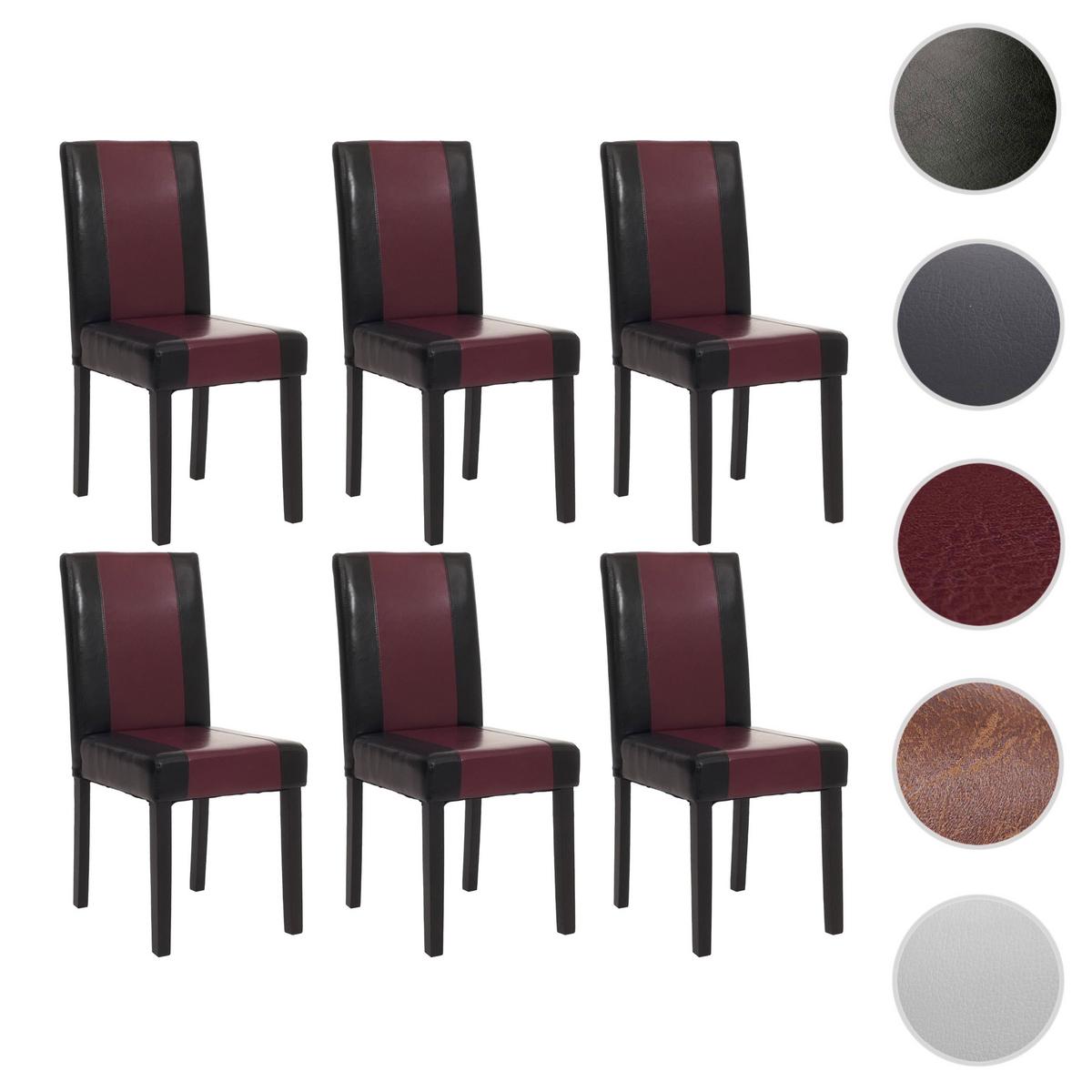 ESSZIMMERSTUHL Schwarz, Rot 6er-Set - Rot/Multicolor, Textil (43/90/56cm) - MCW