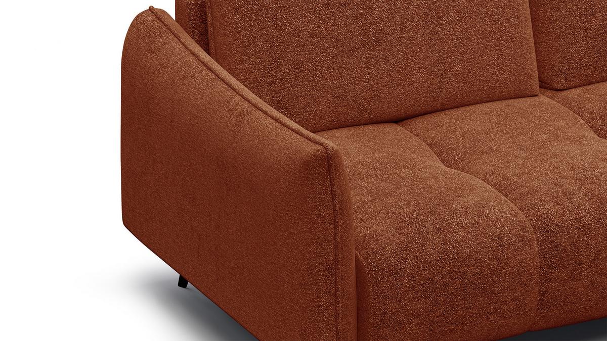 SOFA AERA 2,5-Sitzer, orange - Schwarz/Orange, Holz/Textil (187/89/96cm) - Wozimo