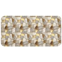 BADEMATTE Mosaik - Marmor - Gold 120x60 cm - Champagner, Textil (120/60cm) - OnlyWow