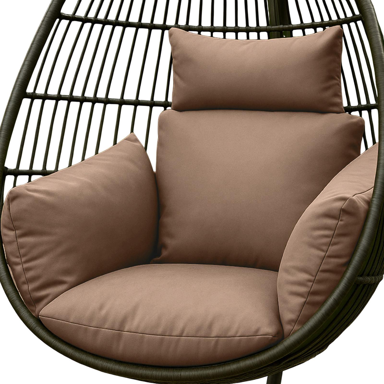 HÄNGESESSEL-KISSEN wetterfest mit Kopfstütze - Beige, Textil (110/15/112cm) - Homescapes