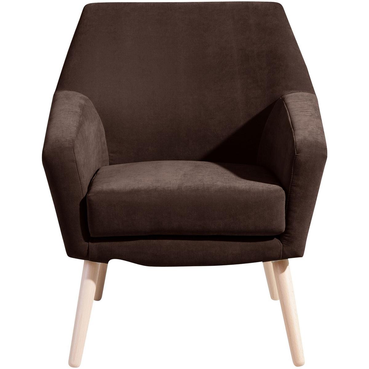 SESSEL Kachka Bezug Veloursstoff Buche natur / braun - Braun, Kunststoff (71/81/67cm) - 58aufmkessel