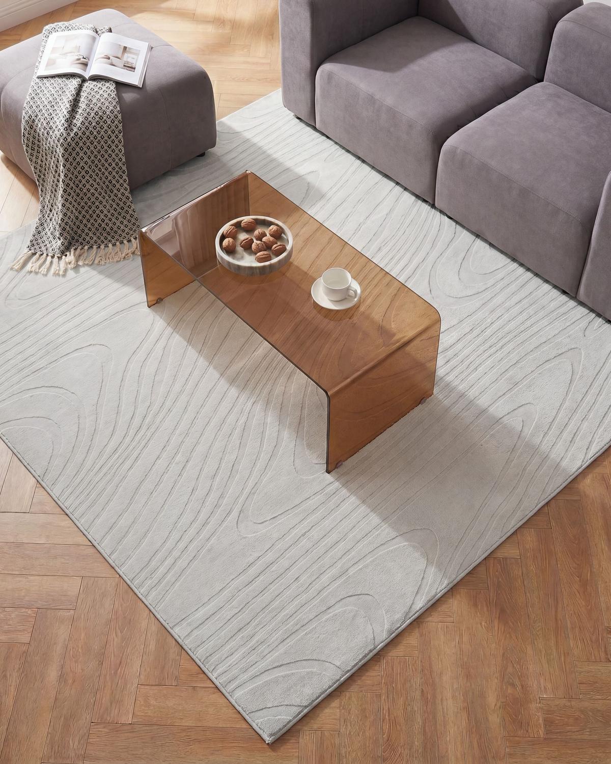 KUNSTFELLTEPPICH Cremeweiß 160/160 cm Ontake - Creme/Weiß, Kunststoff (160/160cm) - Beliani