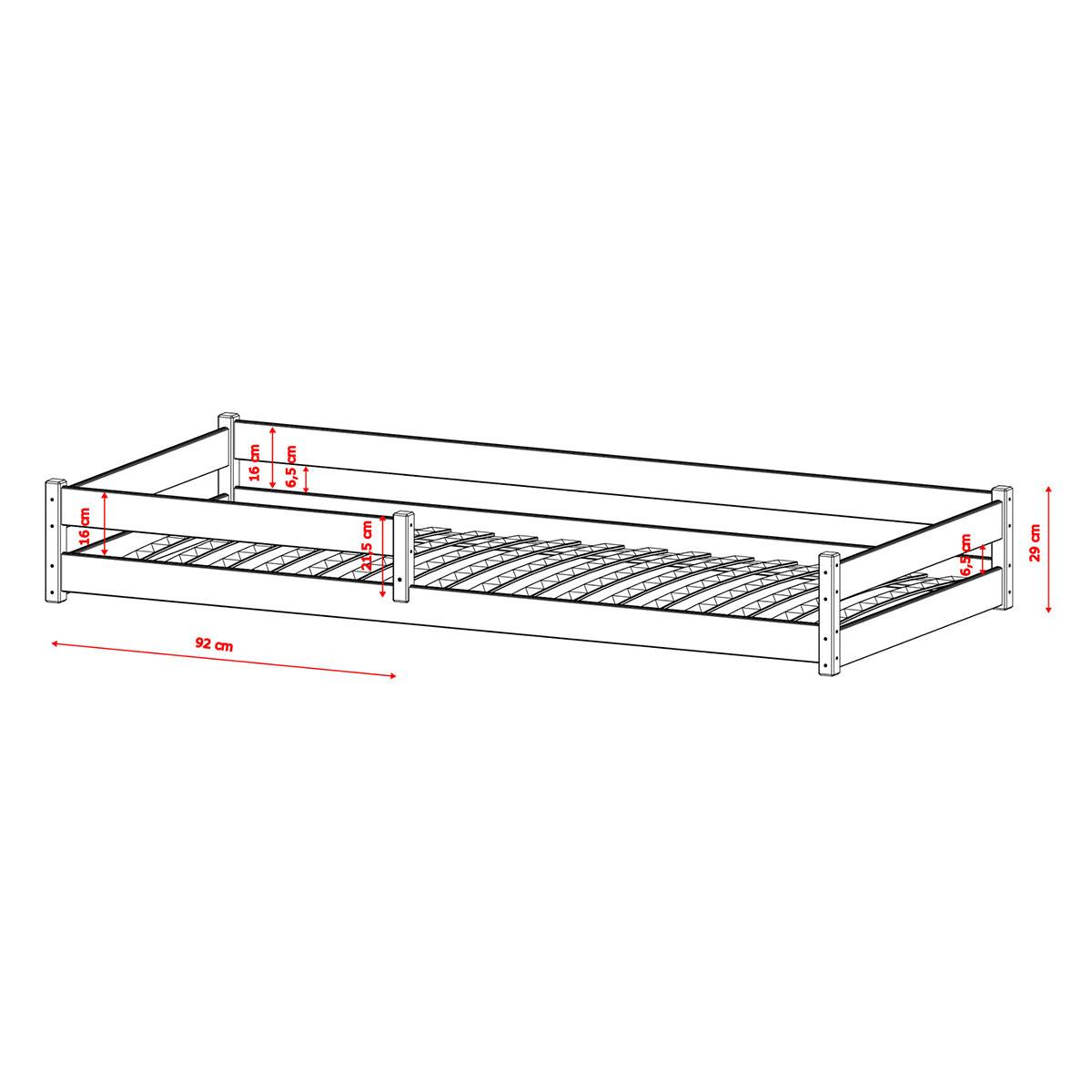 BETT 90/200 Lily Weiß - Weiß, Holz (90/200cm) - Petits-meubles