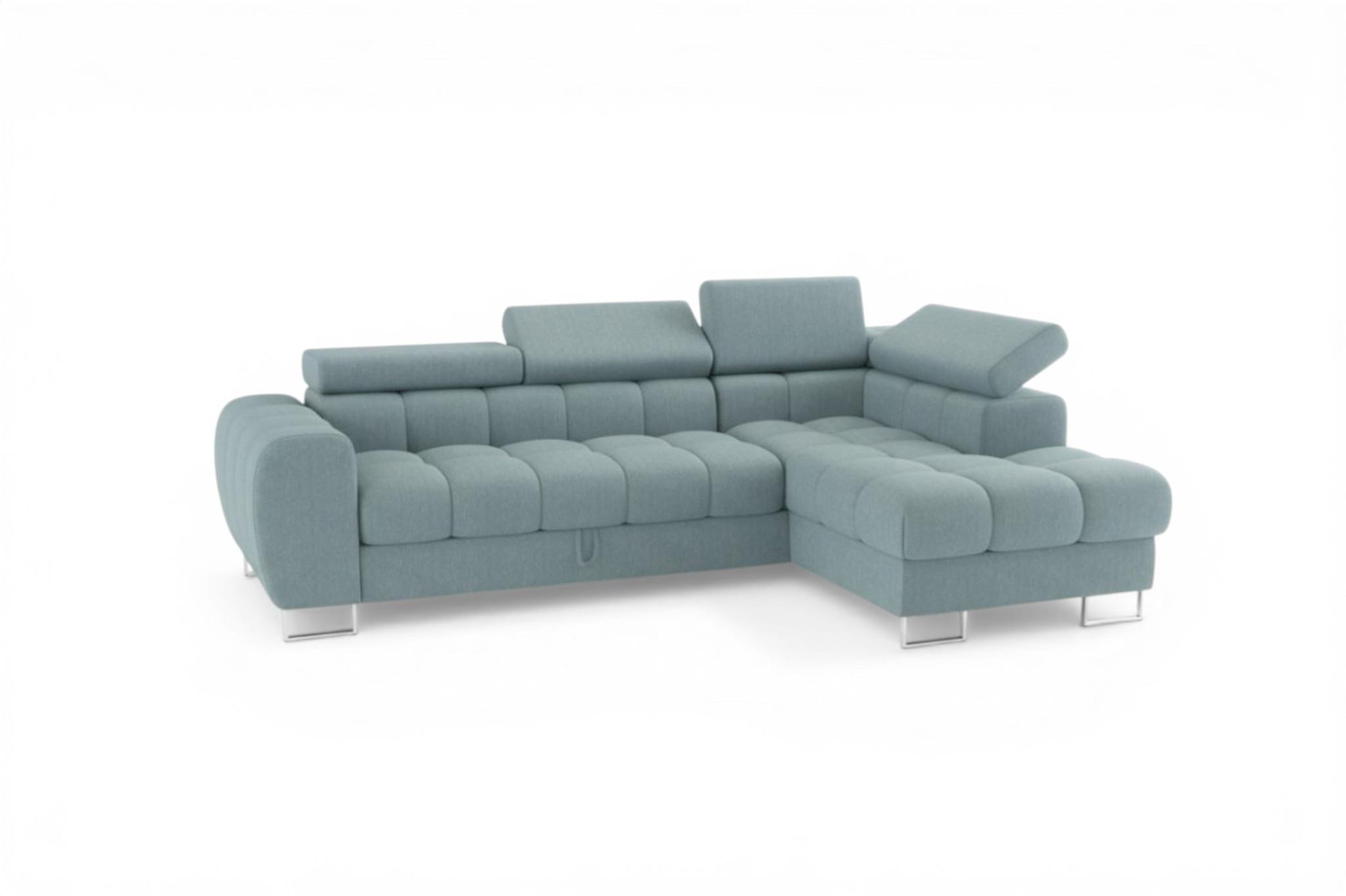 ECKSOFA Bastien Mit Schlaffunktion - Türkis, Holzwerkstoff/Textil (260/170cm) - Fun Möbel
