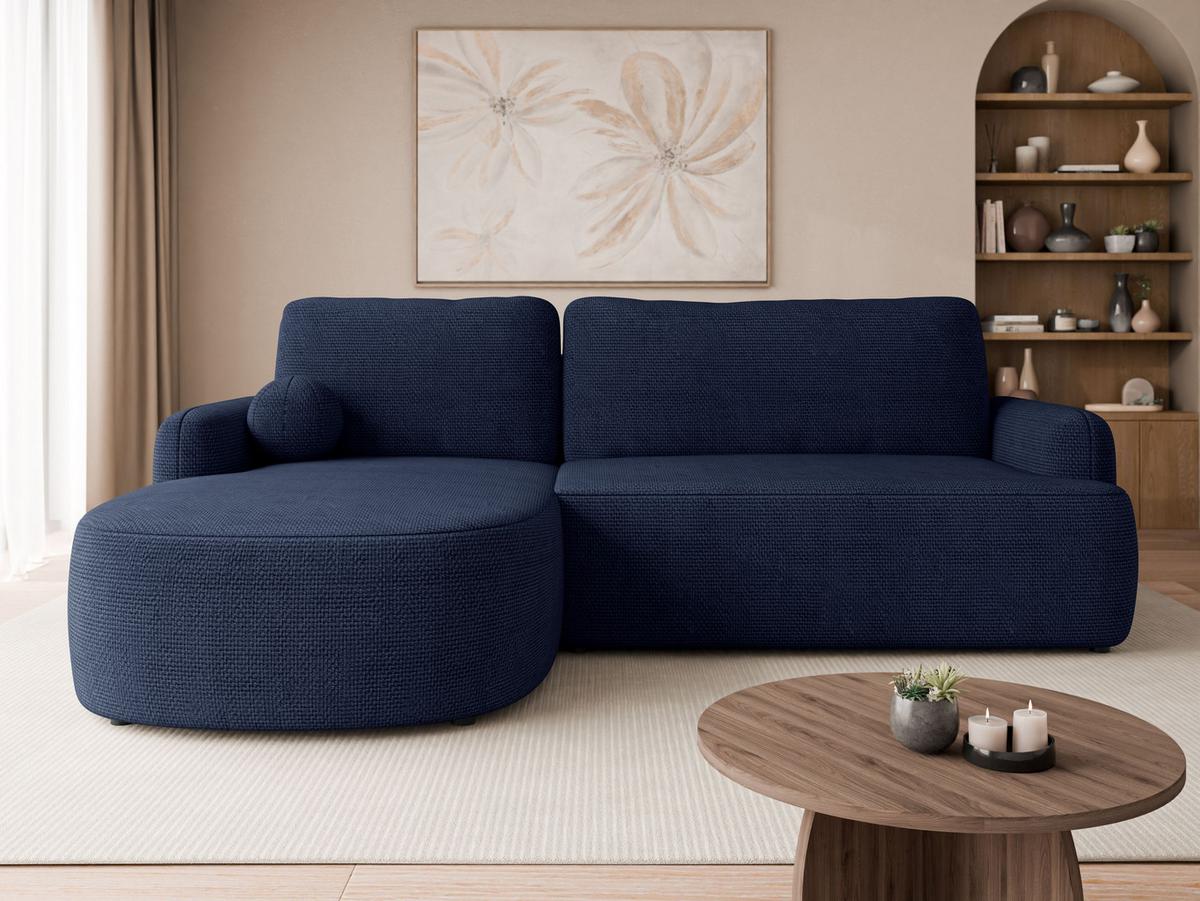 ECKSOFA Loridu, Seite: Links - Schwarz/Dunkelblau, Holz/Kunststoff (250/174cm) - MIRJAN24