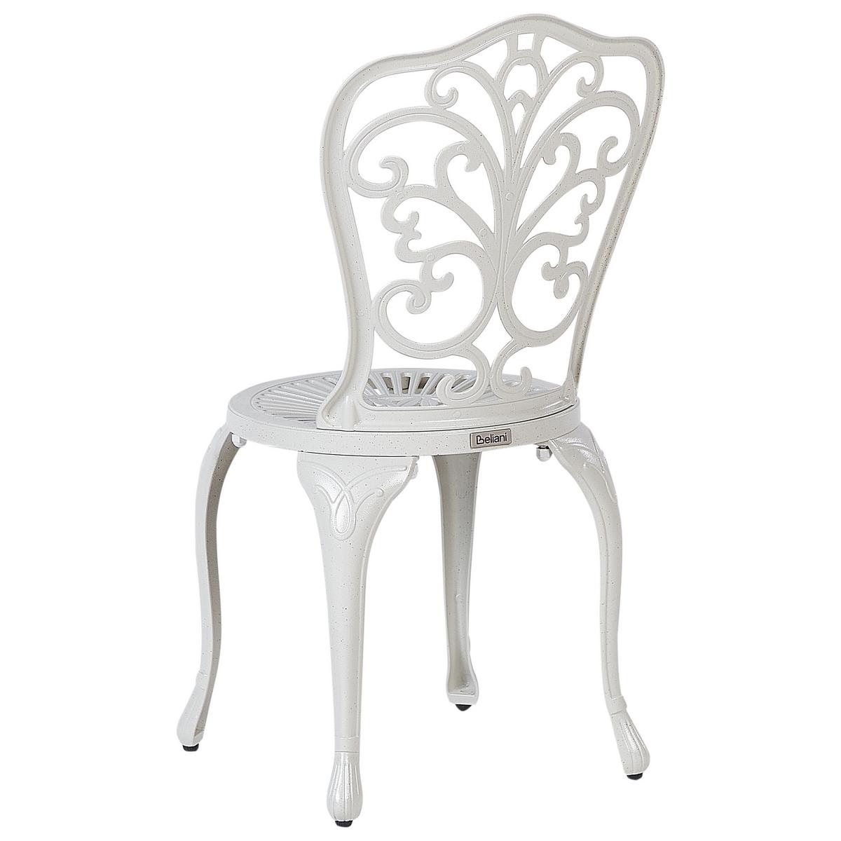 GARTENSTUHL 2er Set Weiß Triora - Weiß, Metall (50/88/50cm) - Beliani