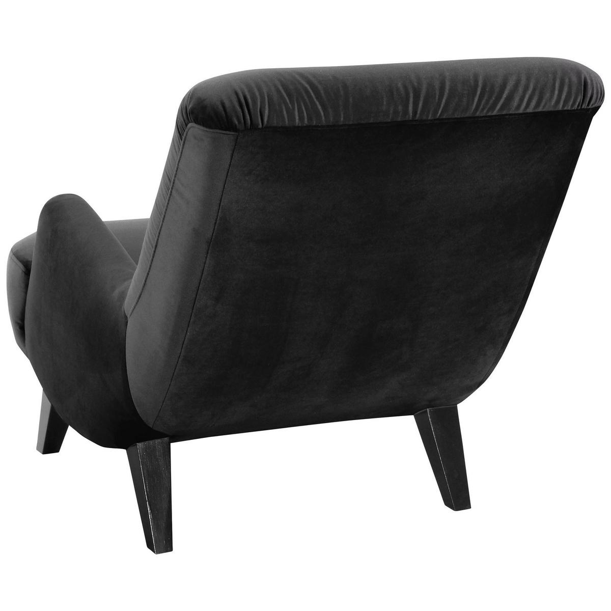 SESSEL Kajsa 71x80x101 Bezug Samtvelours Buche schwarz/schwarz - Schwarz, Kunststoff (101/80/71cm) - 58aufmkessel