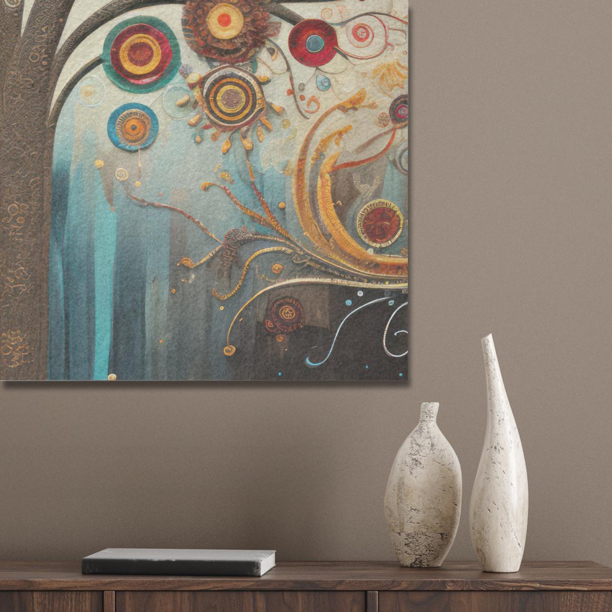AKUSTIKBILD Baum - Baum des Lebens - Farbe Akustikpaneele 80x80 cm - Braun, Kunststoff (80/80/0.9cm) - MuchoWow