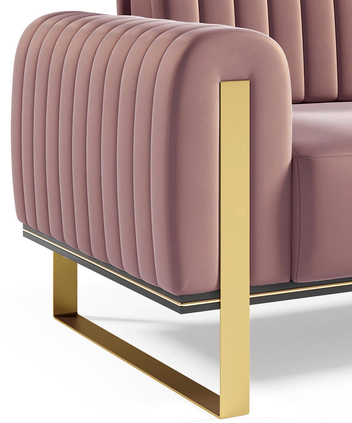 SOFA Parissa 164 cm - Pink/Goldfarben, Textil/Metall (164/79/92cm) - Selsey