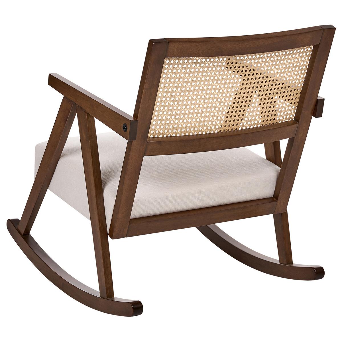 SCHAUKELSESSEL Holz Braun/Hellbeige Rya - Beige/Braun, Textil (65/79/78cm) - Beliani