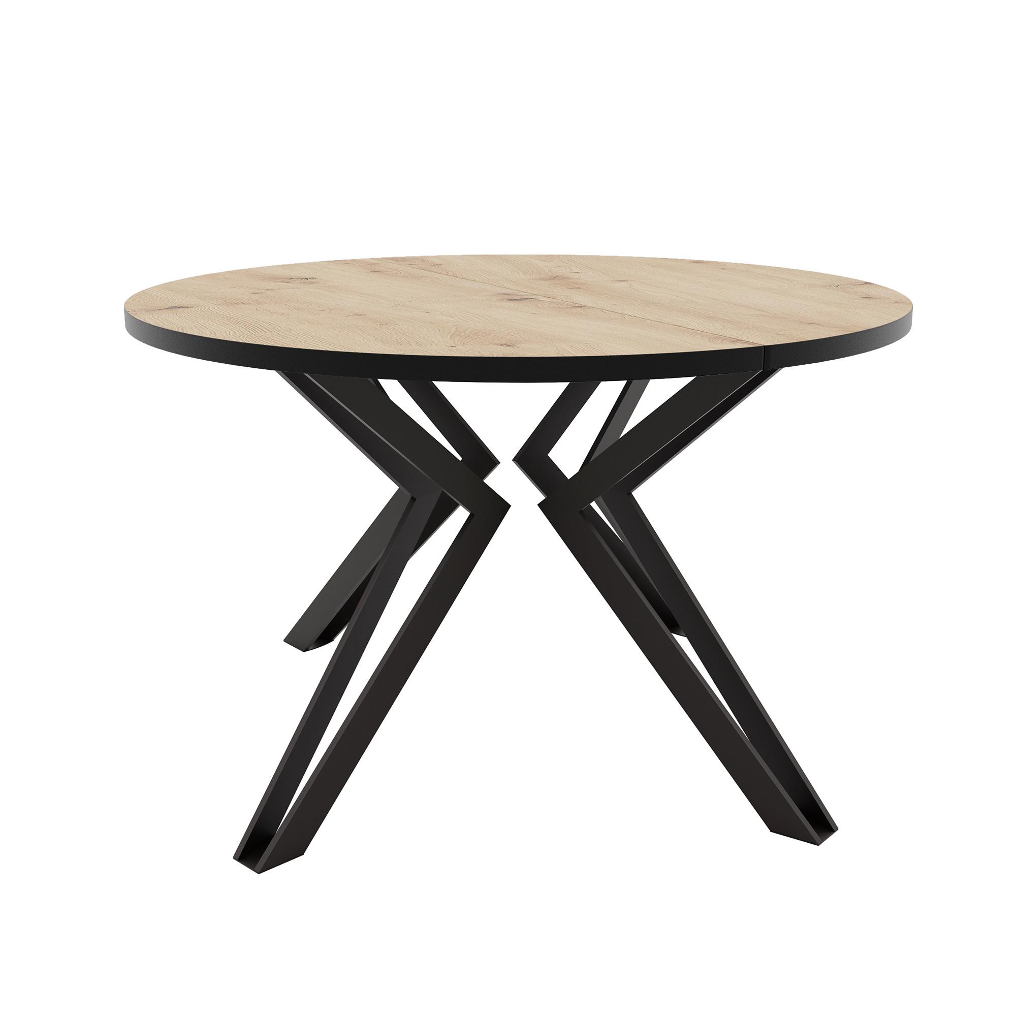 ESSTISCH ausziehbar aus MDF, Braun - Hellbraun/Schwarz, Holzwerkstoff (100/100/76cm) - Idohome