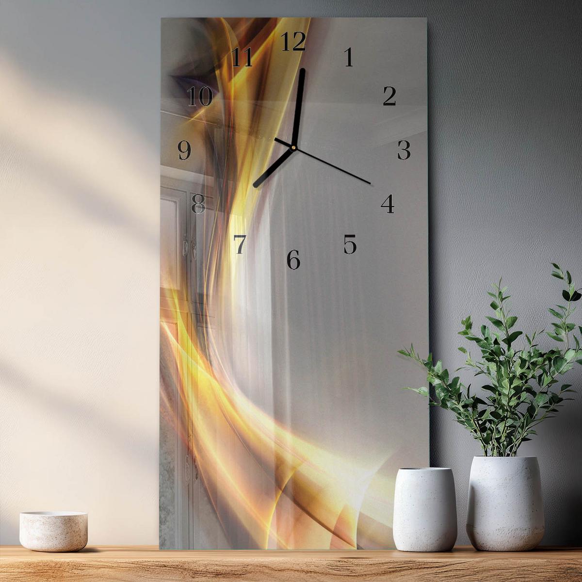 WANDUHR aus Glas 30x60 cm - Abstraktion - Multicolor, Glas (30/60/0.4cm) - TULUP