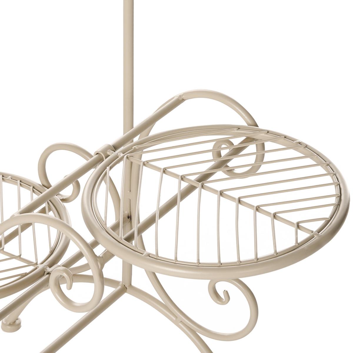 PFLANZENSTÄNDER Beige Asagao - Beige, Metall (71cm) - Beliani