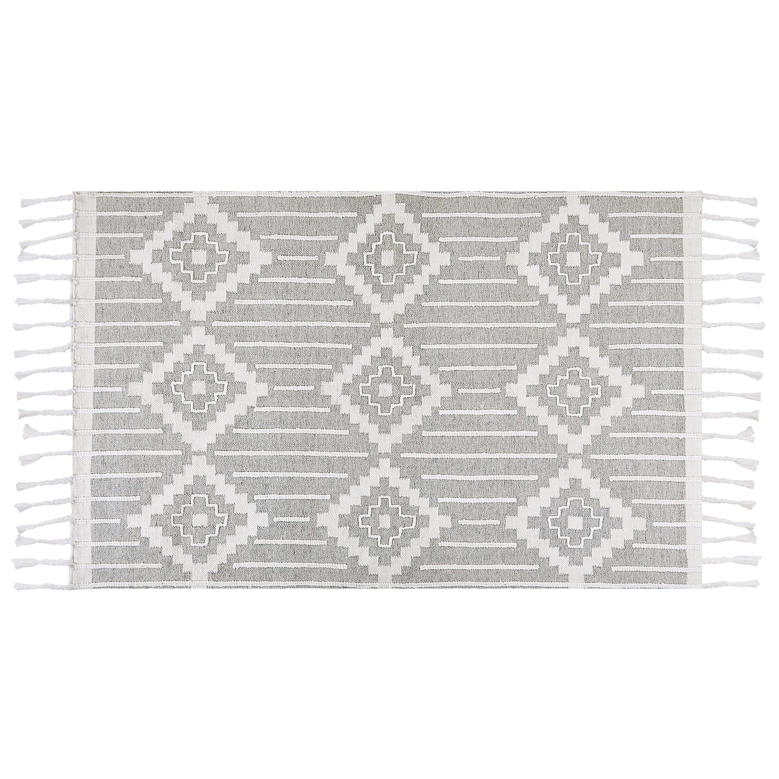 VINTAGE-OUTDOOR TEPPICH Tabiat 200/140 cm - Weiß, Kunststoff (140/200cm) - Beliani
